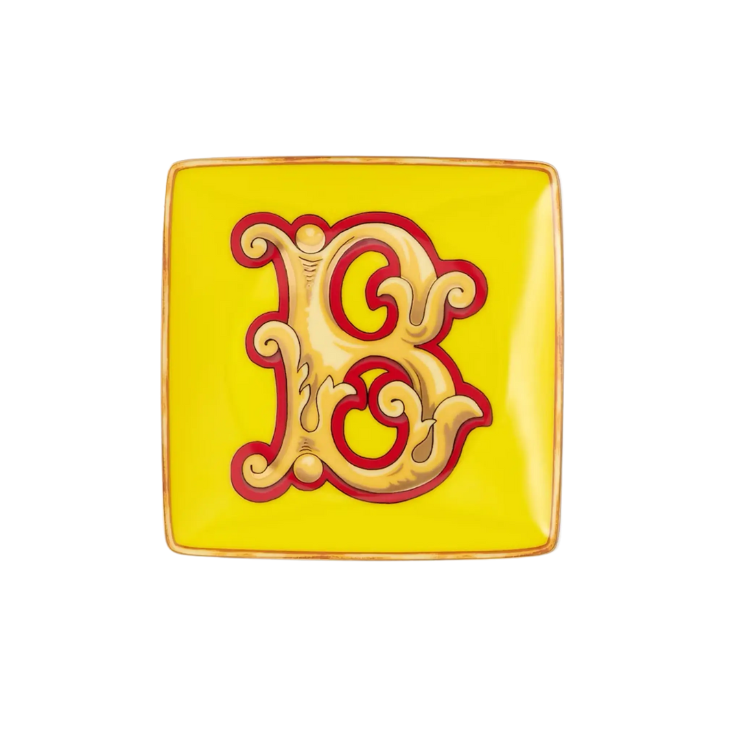 Versace Alphabet Porcelain Plate - Letter B monogram decorative dish by Rosenthal