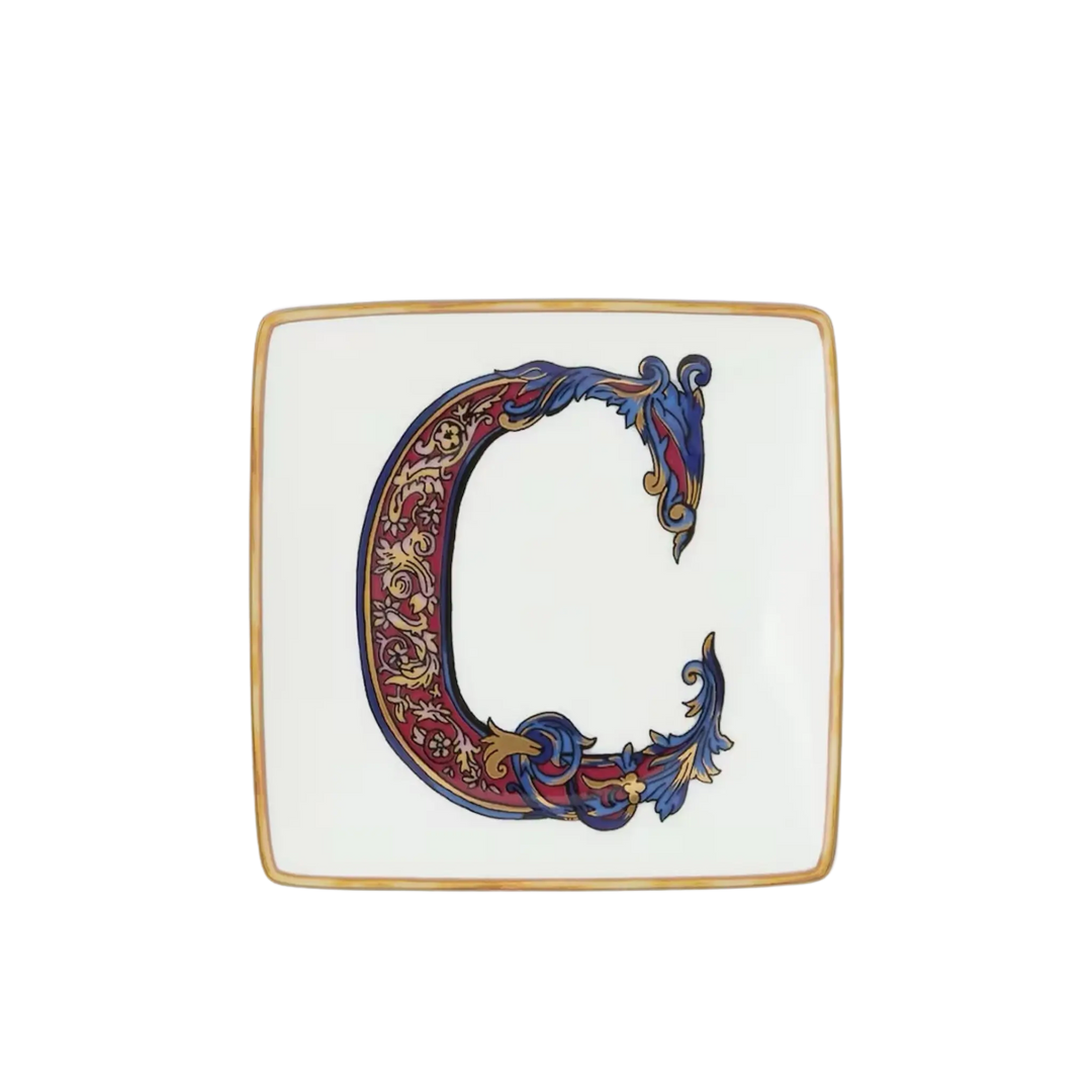Versace Alphabet Porcelain Plate - Letter C monogram decorative dish by Rosenthal