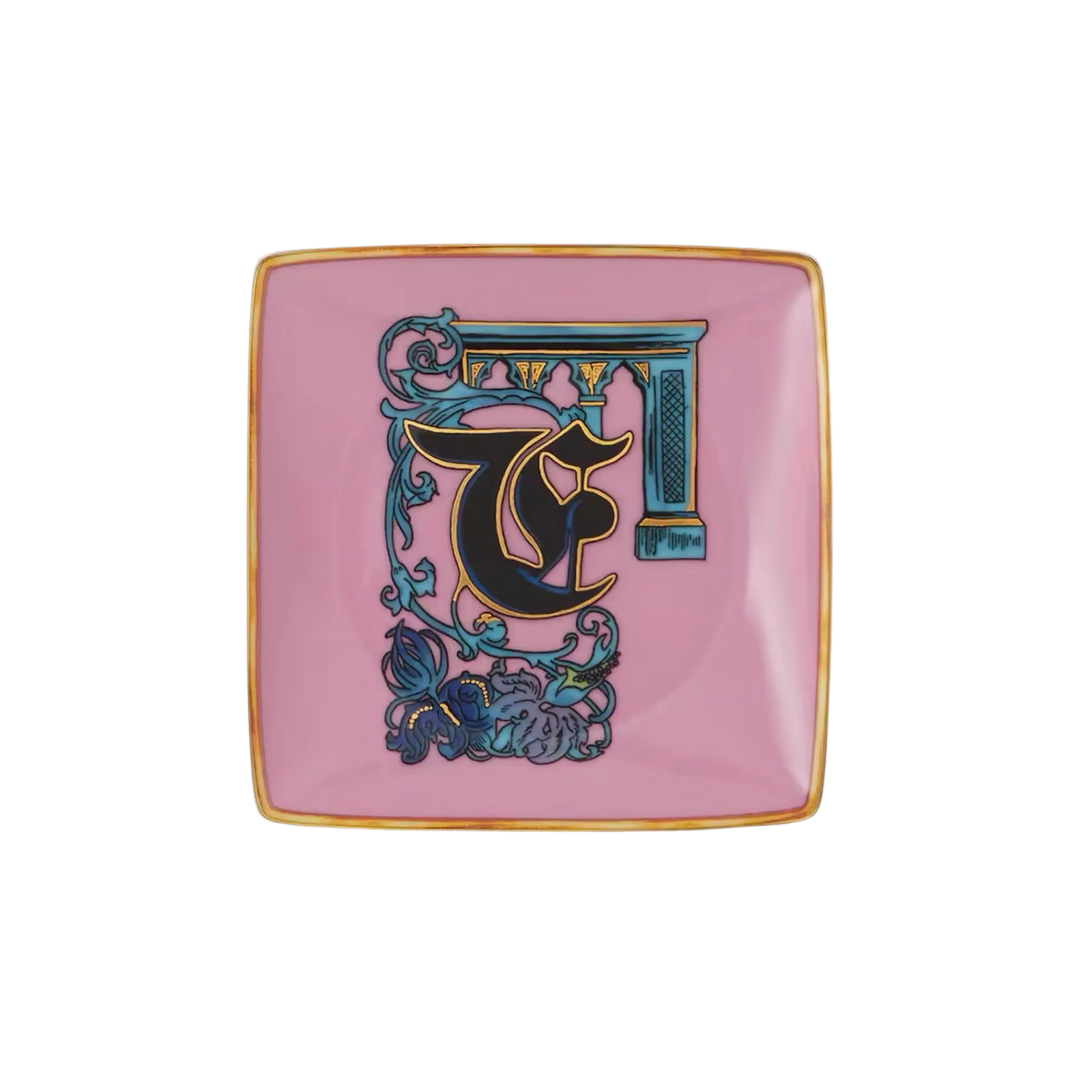Versace Alphabet Porcelain Plate - Letter E monogram decorative dish by Rosenthal