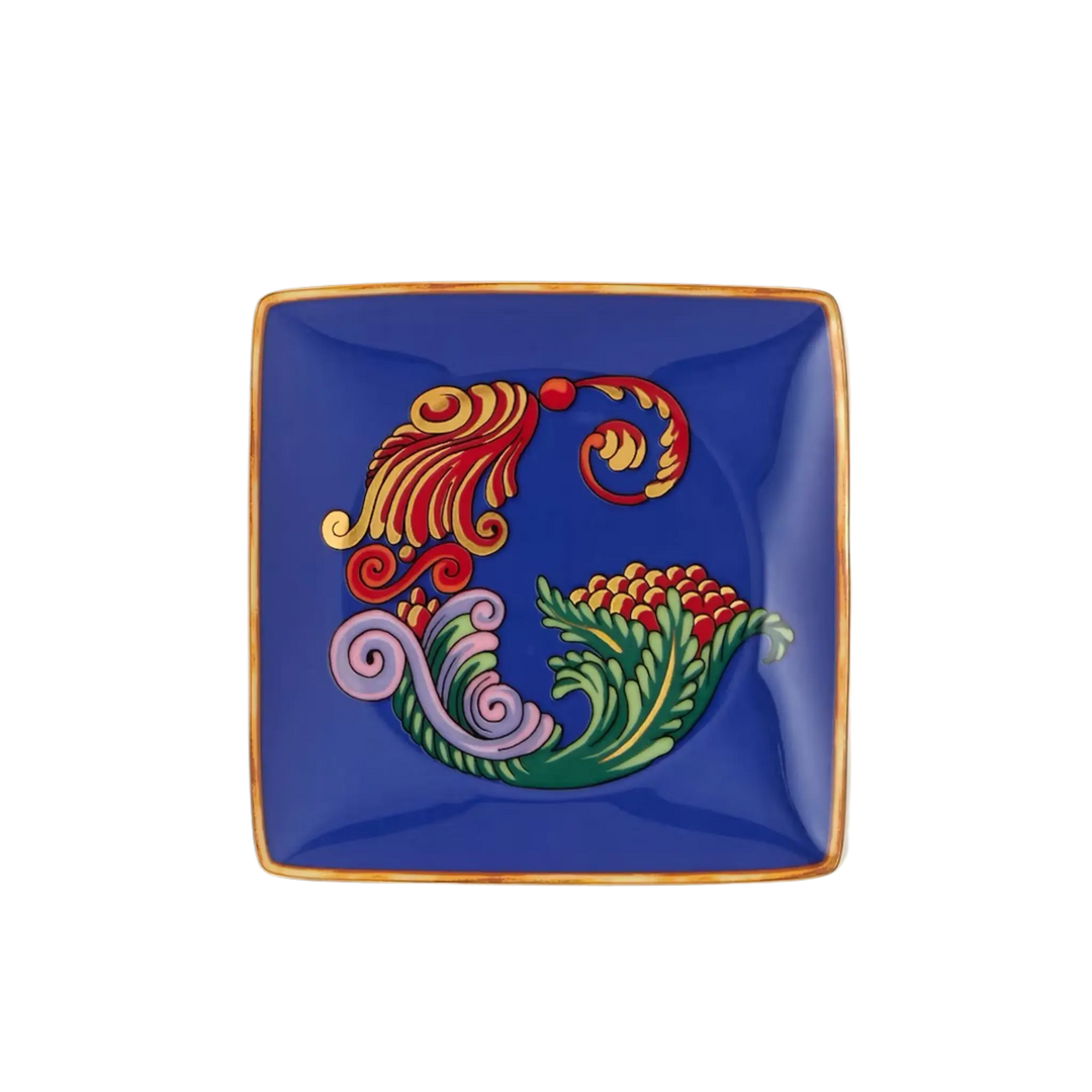 Versace Alphabet Porcelain Plate - Letter G monogram decorative dish by Rosenthal