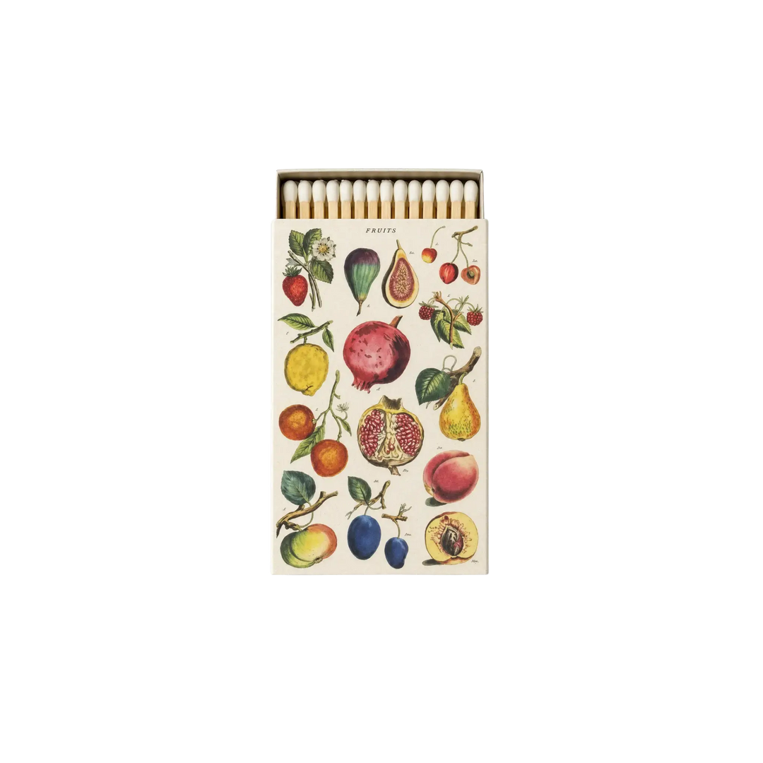Saint Austin Fruits Match Box - decorative matchbox with vintage botanical fruit illustration