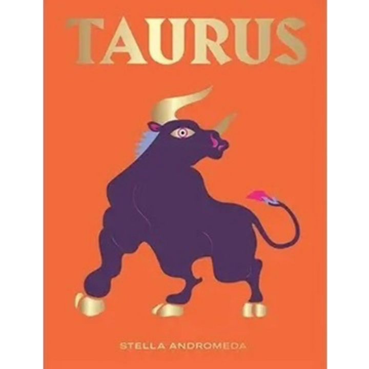 Taurus by Stella Andromeda, Seeing Stars horoscope book from Hardie Grant with a bull on an orange cover