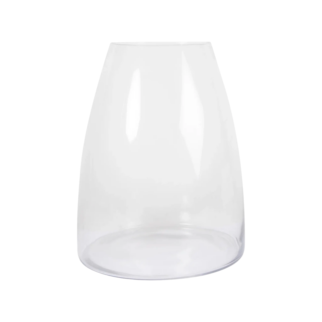 Tapered Glass Vase, reverse-tapered 15" cylinder, wide base for lush arrangements in Lafayette, Louisiana
