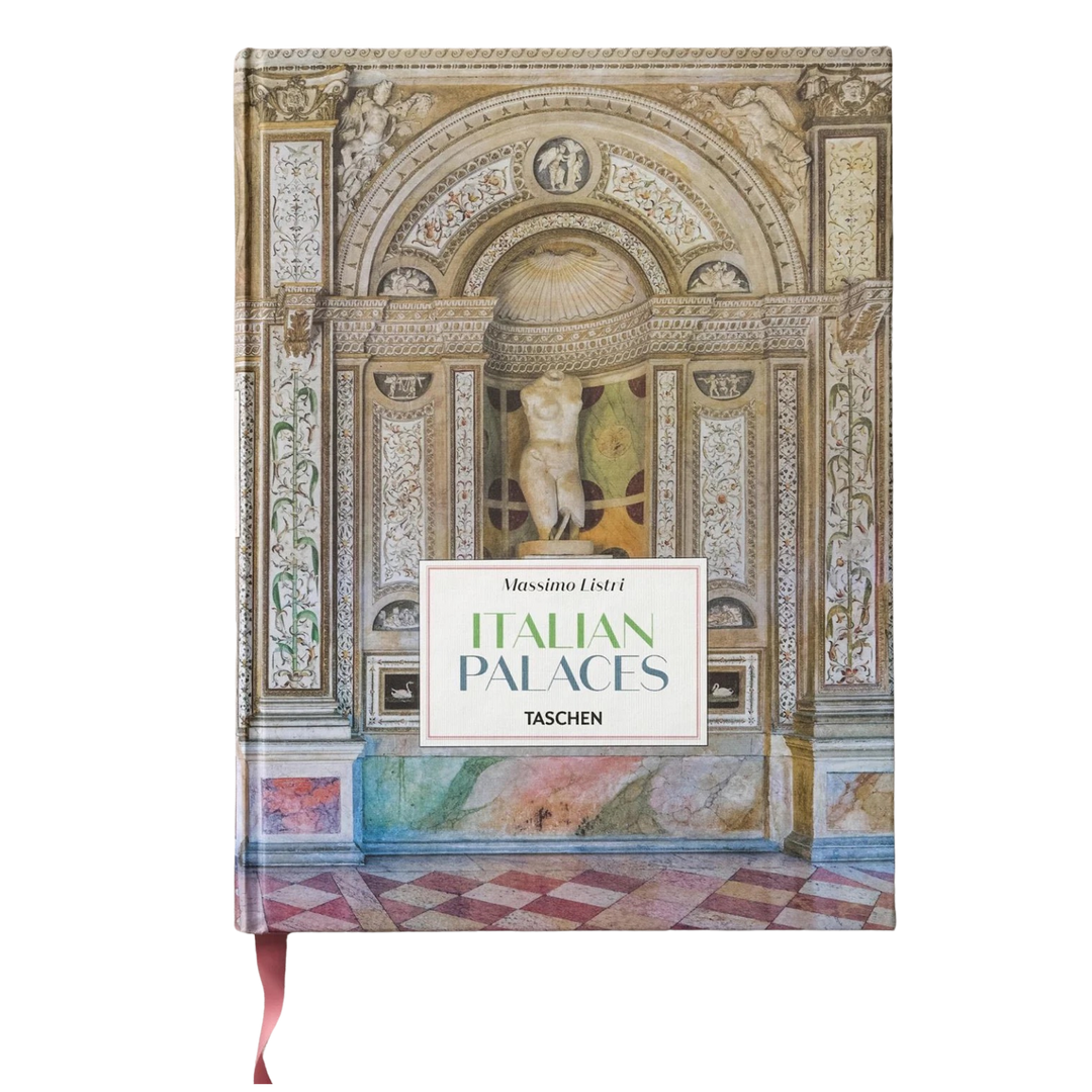 Massimo Listri Italian Palaces XXL book by TASCHEN, hardcover cover showing an ornate frescoed Italian palace niche
