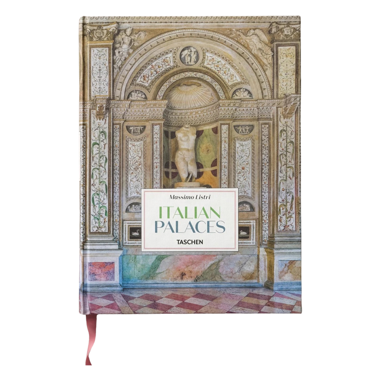 Massimo Listri Italian Palaces XXL book by TASCHEN, hardcover cover showing an ornate frescoed Italian palace niche