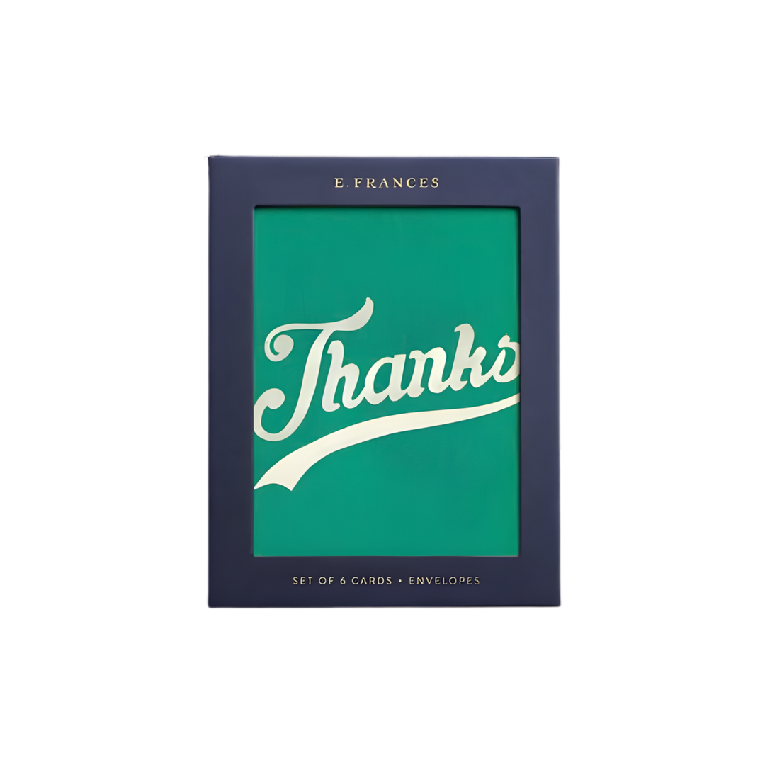 Thanks thank you card set of 6 by E Frances in boxed packaging