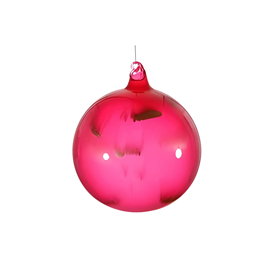 Winward 120mm raspberry pink glass ball ornament brushed with metallic gold, from Mood by DMJ