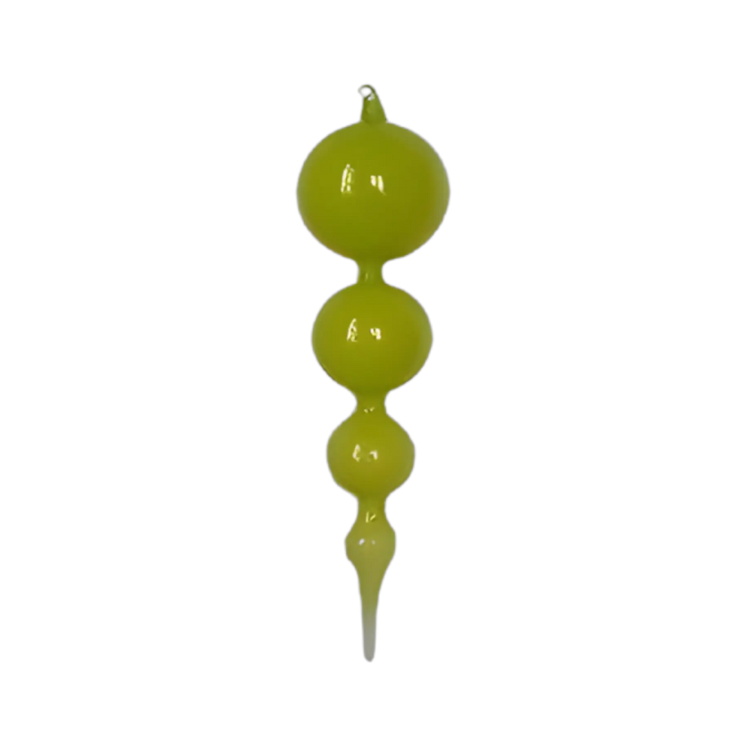 Winward 15 inch chartreuse green glass bubble finial ornament, from Mood by DMJ