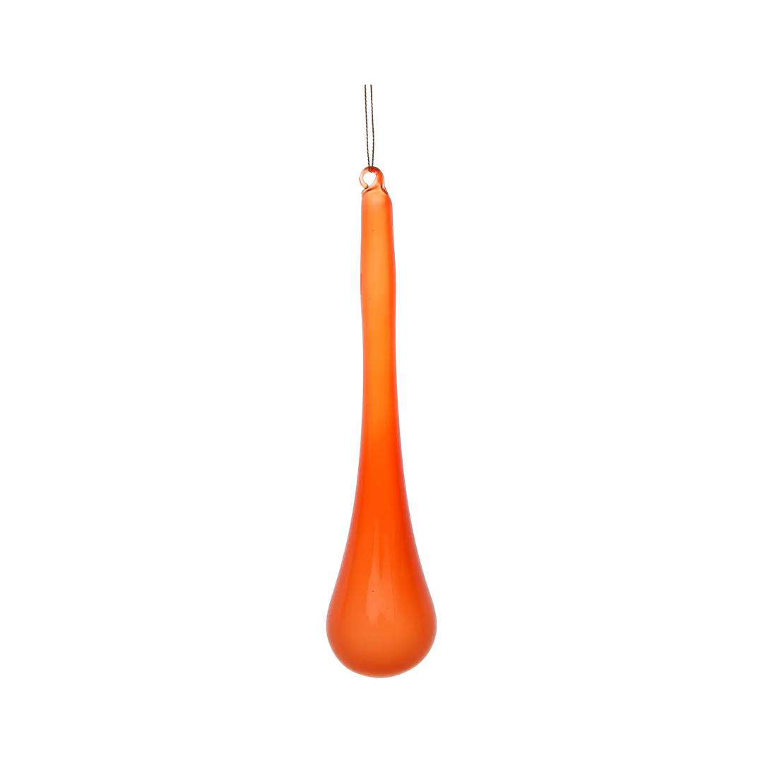 Winward 9 inch orange glass teardrop ornament, from Mood by DMJ