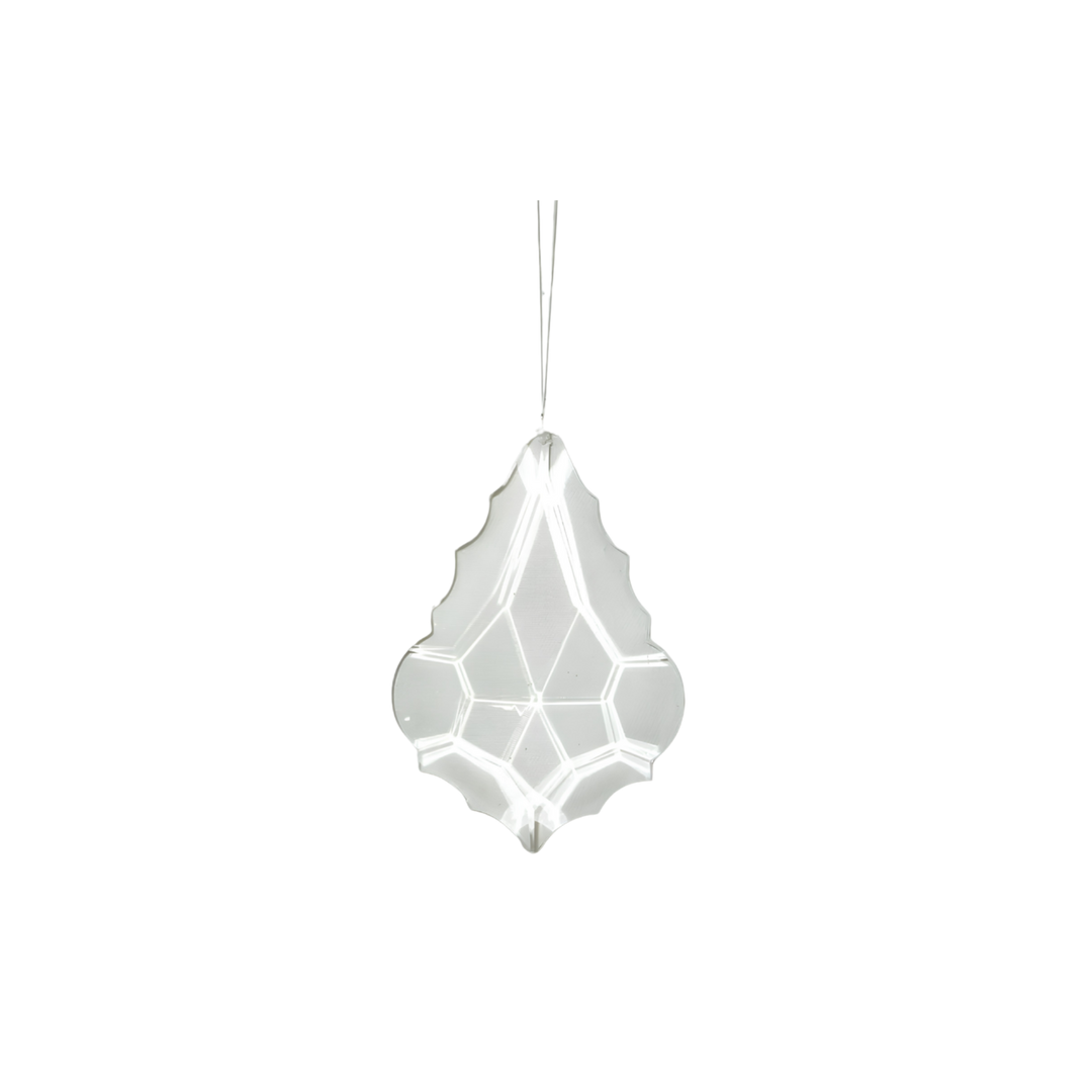 Winward clear faceted acrylic drop ornament shaped like a chandelier crystal, from Mood by DMJ